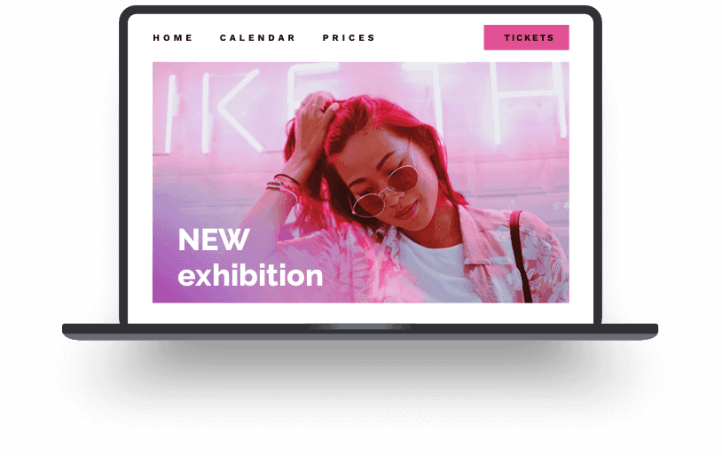 Beispiel für eine Ausstellungs-Website, die mit Jimdo erstellt wurde