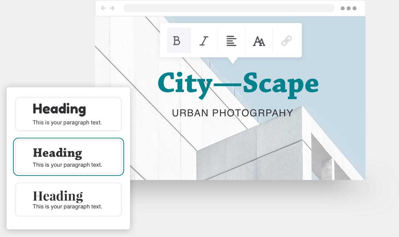 A screenshot showing how to edit headings on your Jimdo website